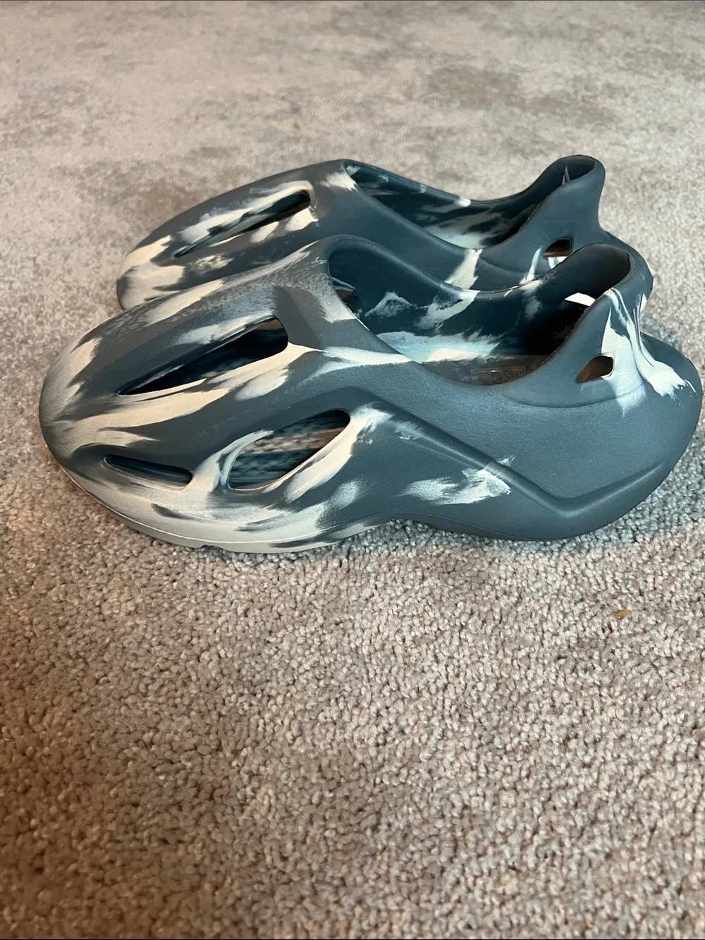 Kids Slip-On Ventilated Foam Sandals in Gray & Cream